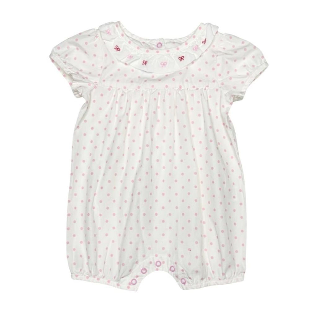 Rachel Riley Polka Dot Collared Bubble‎ Romper